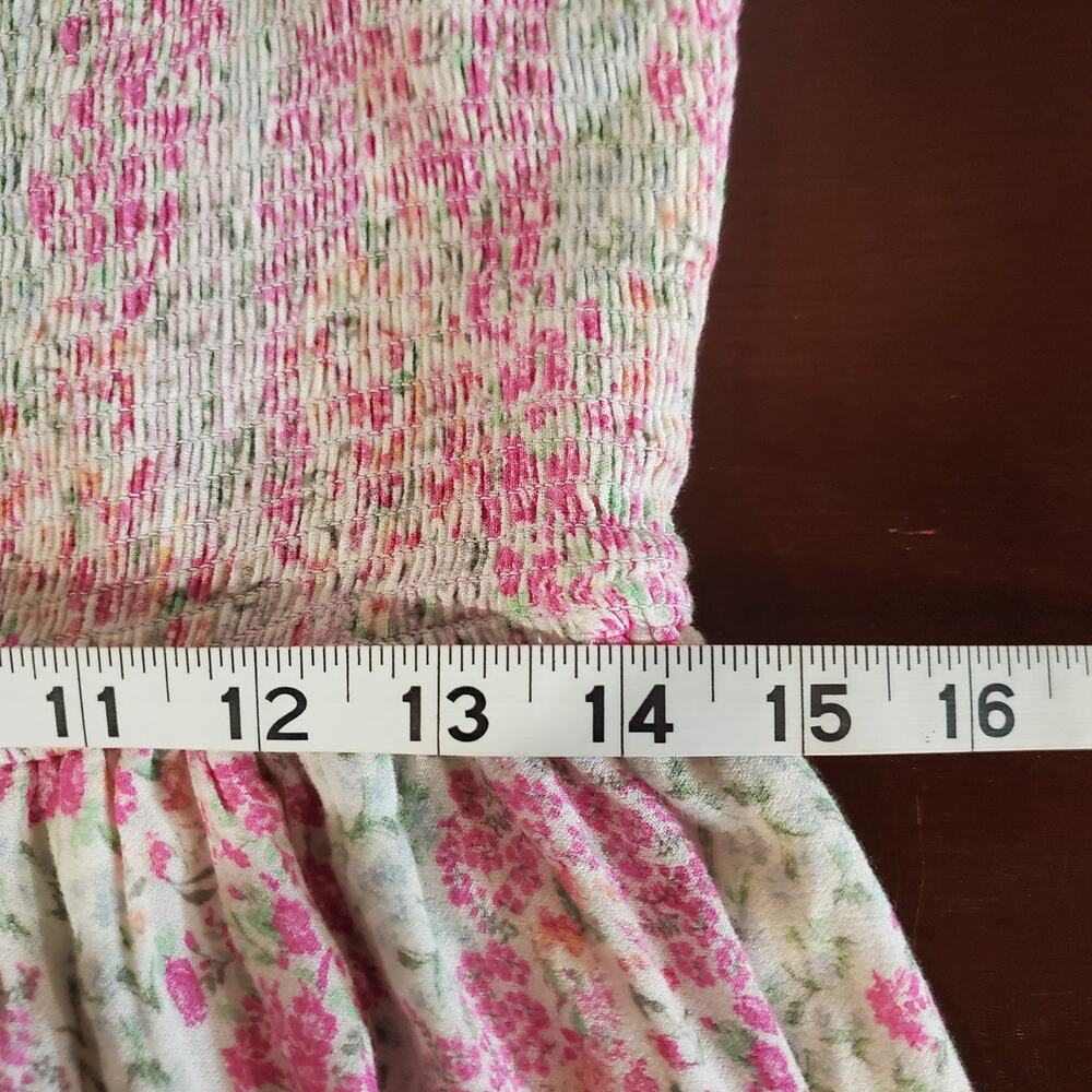 Penelope Rose Smocked Floral Ruffle Tiered Midi Dress Size XL Prairie Cottage - Picture 13 of 14